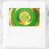 Sticker Rectangulaire Elégance d'or : Beau art rose jaune africain (Sac)