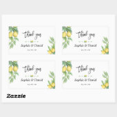 Sticker Rectangulaire Elégant Aquarelle Citron Mariage tropical (Feuille)