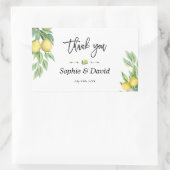 Sticker Rectangulaire Elégant Aquarelle Citron Mariage tropical (Sac)