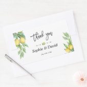 Sticker Rectangulaire Elégant Aquarelle Citron Mariage tropical (Enveloppe)