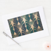 Sticker Rectangulaire Elegant Art Deco Gold and Emerald Green Pattern (Enveloppe)