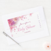 Sticker Rectangulaire Elégant Baby shower manuscrit Script aquarelle (Enveloppe)