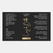 Sticker Rectangulaire Élégant Black Gold Lash Bain Cleanser Mousse (Devant)