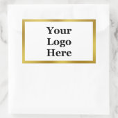 Sticker Rectangulaire Elégant Blanc Faux Gold Modèle Votre logo ici (Sac)