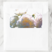 Sticker Rectangulaire Elégant blanc pêche orange roses (Sac)