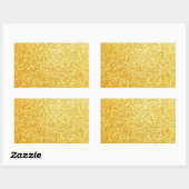Sticker Rectangulaire Elégant Blank Gold Parties scintillant Modèle tend (Feuille)