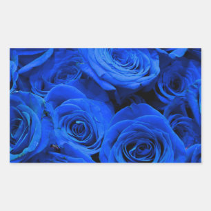 Sticker Rectangulaire Elégant bleu rose bleu fleurs bleu bleu bleu flora