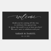 Sticker Rectangulaire Élégant cadeau de bienvenue Mariage noir (Devant)
