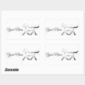 Sticker Rectangulaire Élégant cheval en couleur noire (Feuille)