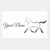 Sticker Rectangulaire Élégant cheval en couleur noire (Devant)