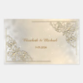 Sticker Rectangulaire Elegant Chic Gold Frame Thank You (Devant)