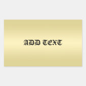 Sticker Rectangulaire Elégant dégradé or Monogramme Nom personnalisé (Devant)