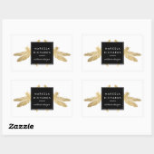 Sticker Rectangulaire Elégant Duo de libellules d'or Faux (Feuille)