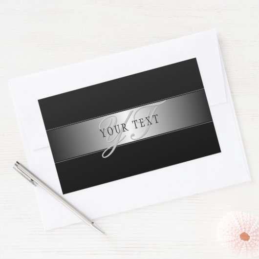 Sticker Rectangulaire Élégant écriture de script de monogramme modifiabl (Enveloppe)