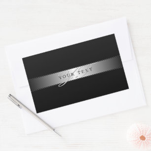 Sticker Rectangulaire Élégant écriture de script de monogramme modifiabl