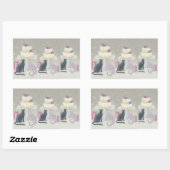 Sticker Rectangulaire Elegant Festive Feline Celebration (Feuille)