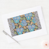 Sticker Rectangulaire Élégant Fleur Bleu Périwinkle Floral Classic (Enveloppe)