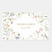 Sticker Rectangulaire Elégant Fleur sauvage Aquarelle Delicate Mariage (Devant)