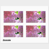 Sticker Rectangulaire Elégant flores rose douce hydrangée rose rose (Feuille)
