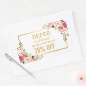 Sticker Rectangulaire Elégant Gold Girly Floral Beauté Salon Référence (Enveloppe)