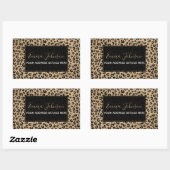 Sticker Rectangulaire Elegant Gold Glitter Black Leopard (Feuille)