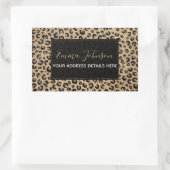 Sticker Rectangulaire Elegant Gold Glitter Black Leopard (Sac)