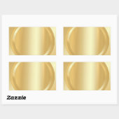 Sticker Rectangulaire Elegant Gold Look Modèle Ajouter votre texte (Feuille)