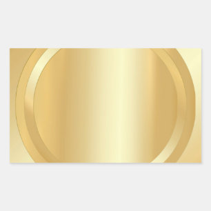 Sticker Rectangulaire Elegant Gold Look Modèle Ajouter votre texte