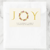 Sticker Rectangulaire Elegant Holiday Joy Gold Wreath Return Adresse (Sac)