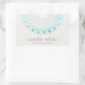 Sticker Rectangulaire Élégant Lotus Holistic Spa et beauté (Sac)