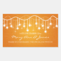 Elégant Mariage Favor Tag Shimmering Stars Orange