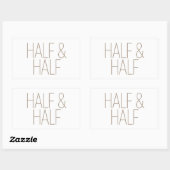 Sticker Rectangulaire Élégant marron Half & Half (Feuille)