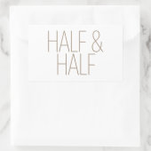 Sticker Rectangulaire Élégant marron Half & Half (Sac)