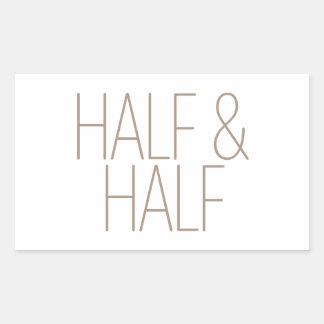 Sticker Rectangulaire Élégant marron Half & Half