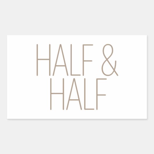 Sticker Rectangulaire Élégant marron Half & Half (Devant)