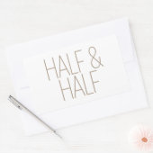 Sticker Rectangulaire Élégant marron Half & Half (Enveloppe)