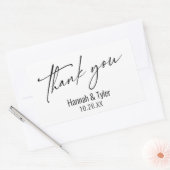 Sticker Rectangulaire Élégant Merci d'écriture manuscrite simple et cont (Enveloppe)