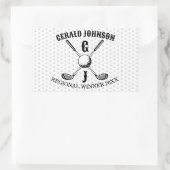 Sticker Rectangulaire Élégant Minimaliste Golf Monogr... (Sac)