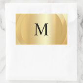 Sticker Rectangulaire Élégant Modèle Monogramme Custom Faux Gold (Sac)