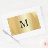 Sticker Rectangulaire Élégant Modèle Monogramme Custom Faux Gold (Enveloppe)