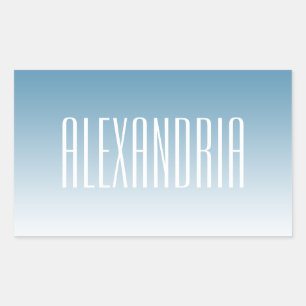 Sticker Rectangulaire Élégant Moderne Texte Éditable & Couleur Ombre