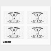 Sticker Rectangulaire Élégant Monogramme de Golf Minimaliste... (Feuille)