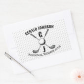 Sticker Rectangulaire Élégant Monogramme de Golf Minimaliste... (Enveloppe)