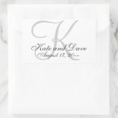 Sticker Rectangulaire Elégant Monogramme mariage Faveur (Sac)