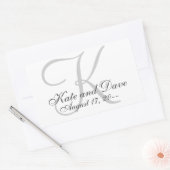 Sticker Rectangulaire Elégant Monogramme mariage Faveur (Enveloppe)