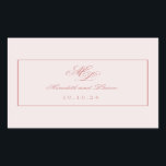Sticker Rectangulaire Élégant Monogramme rose simple<br><div class="desc">La suite Rosa est dotée d'une police de script très classique, d'un monogramme à deux lettres et d'une bordure double sur l'invitation. C'est une suite simple et classique, remplie de pièces individuelles aux couleurs variées de rose, rose, rose poussiéreux, ivoire, crème et rougir. Ensemble, la suite est élégante, intemporelle, romantique...</div>