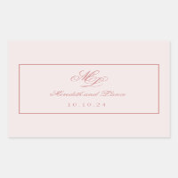 Élégant Monogramme rose simple