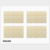 Sticker Rectangulaire Élégant Motif Gold et White (Feuille)
