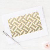 Sticker Rectangulaire Élégant Motif Gold et White (Enveloppe)
