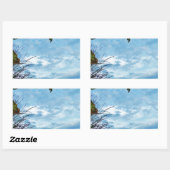 Sticker Rectangulaire Élégant Noël Holly, ciel bleu (Feuille)